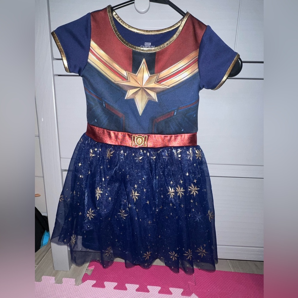 Captain Marvel Kids Costume - Navy and Gold